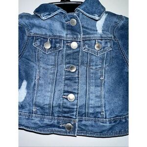 Blue Revival Girls Distressed Denim Jean Jacket 4 Medium wash